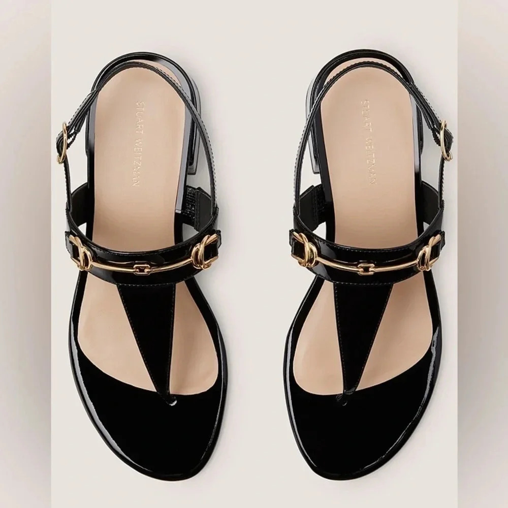 stuart weitzman BUCKLE 35 T-STRAP SANDAL size 7 - Picture 4 of 5